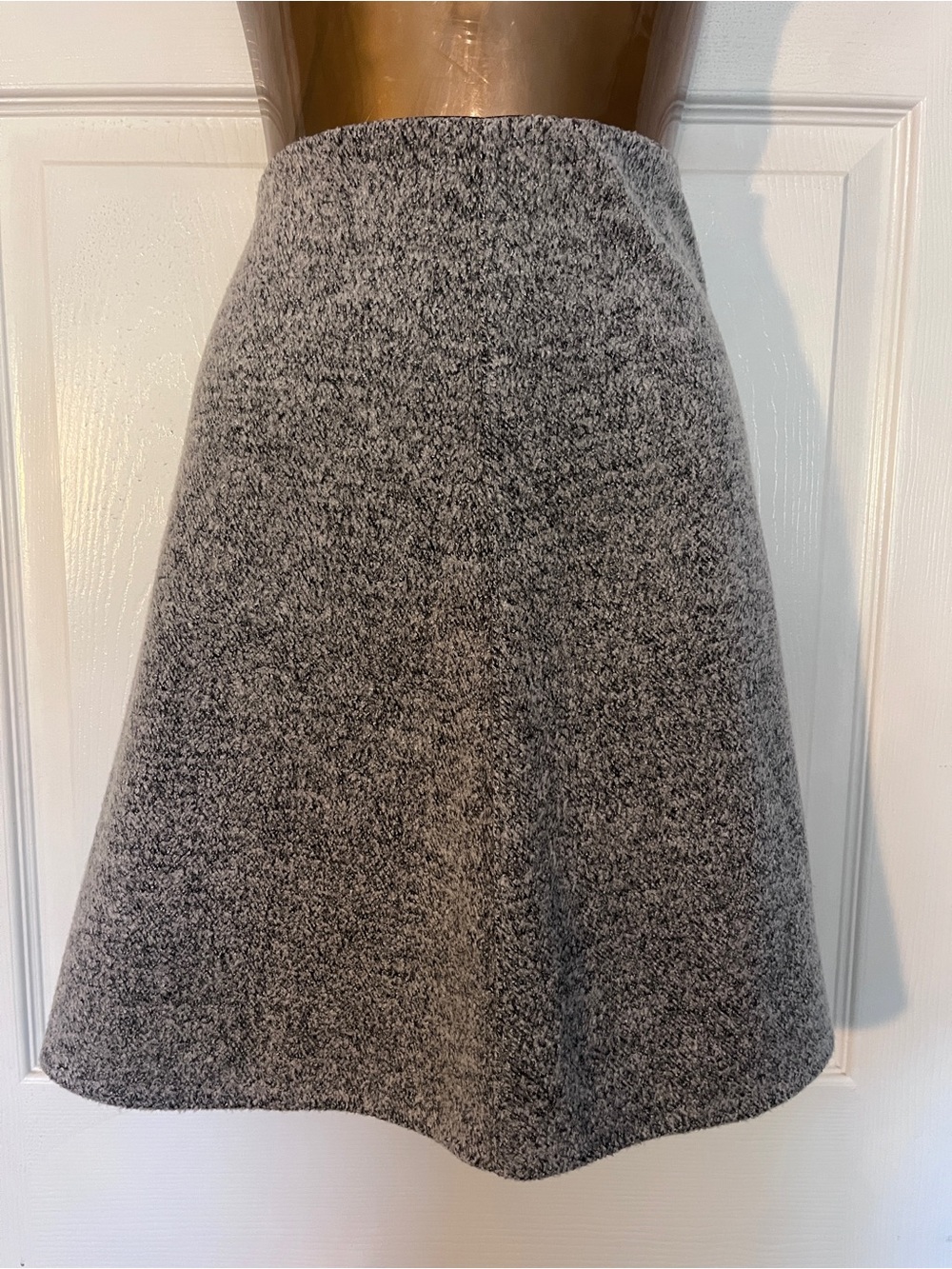 LOFT Gray Tweed-style A-Line Mini Skirt